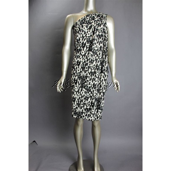 Michael Kors Dresses & Skirts - $1995 New MICHAEL KORS Animal Print Black Off White Silk Dress 4